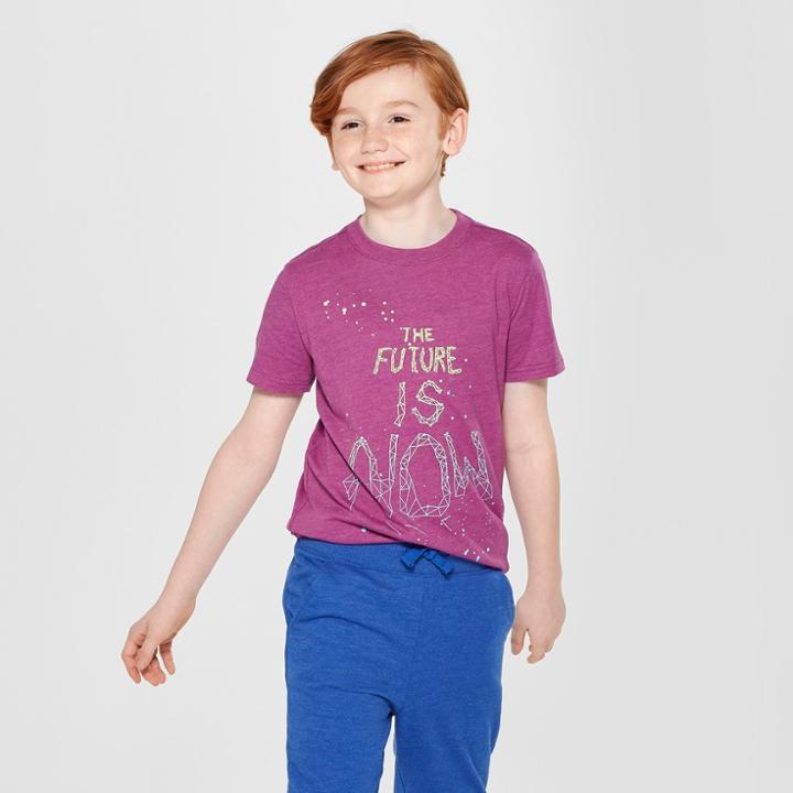 Boys' Short Sleeve The Future Is Now Graphic T-shirt - Cat & Jack Purple