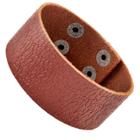 West Coast Jewelry Men's Leather Textured Cuff Bracelet - Brown
