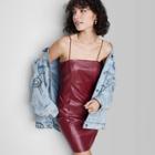 Women's Sleeveless Faux Leather Bodycon Dress - Wild Fable Berry Red