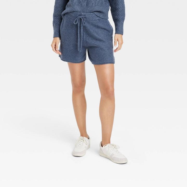 Women's High-rise Tie-front Jogger Shorts - Universal Thread Blue