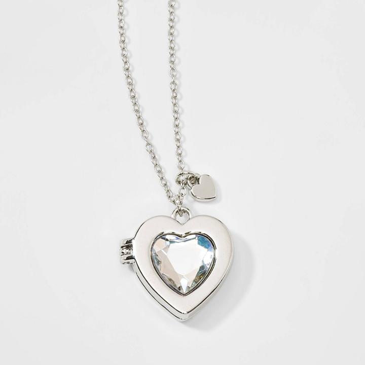 Girls' Heart With Stone Locket Necklace - Cat & Jack