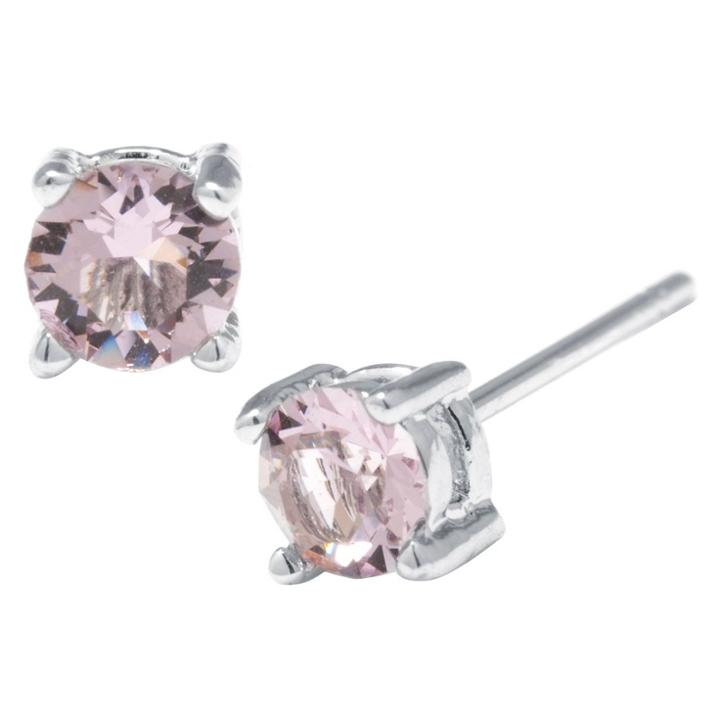 Target Silver Plated Brass Violet Stud Earrings With Crystals From Swarovski (4mm), Women's,