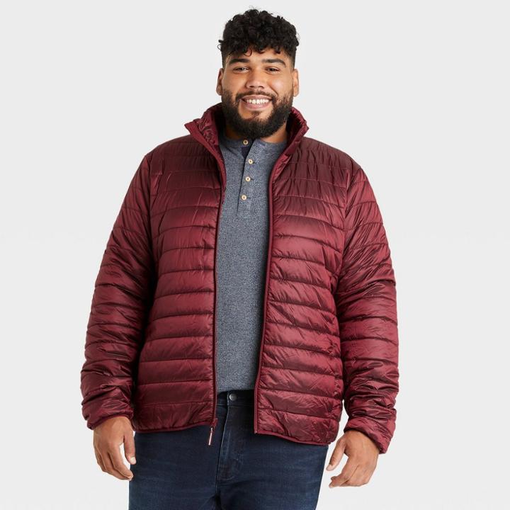 Men's Tall Lightweight Trucker Jacket - Goodfellow & Co Dark Red