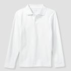 Plusboys' Long Sleeve Interlock Uniform Polo Shirt - Cat & Jack White