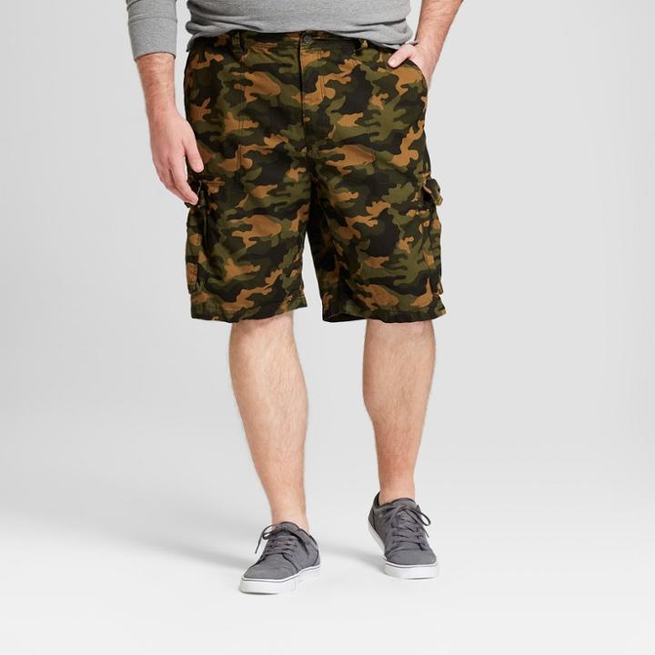 Men's Camo Print 11 Big & Tall Ripstop Cargo Shorts - Goodfellow & Co Traditional Camo