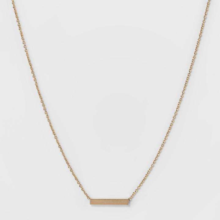 Square Tube Short Necklace - A New Day Gold
