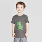 Toddler Boys' Jersey Dinosaur Sparkler T-shirt - Cat & Jack Charcoal 18m, Boy's, Gray