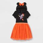 Girls' Minnie Mouse Halloween Hooded Tutu Dress - Black