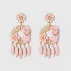 Sugarfix By Baublebar Mixed Media Floral Drop Earrings - Light Pink, Girl's