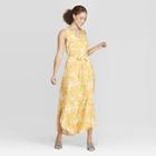 Women's Floral Print Sleeveless V-neck Maxi Dress - A New Day Yellow