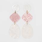 Sugarfix By Baublebar Modern Resin Drop Earrings - Light Pink/white, Women's