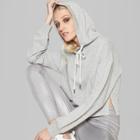 Women's Long Sleeve Lurex Cropped Hoodie - Wild Fable Heather Gray