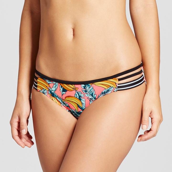 Women's Sport Elastic Strappy Bikini Bottom - Xhilaration Banana Print