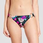 Women's Sun Coast Cheeky Ring Bikini Bottom - Shade & Shore Black Floral