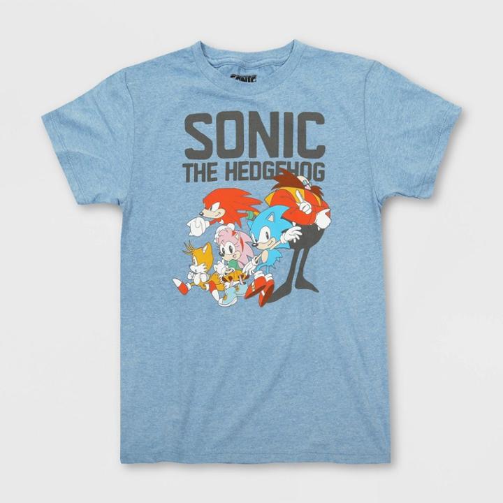 Girls' Sonic The Hedgehog Short Sleeve Graphic T-shirt - Blue