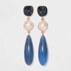 Sugarfix By Baublebar Sleek Drop Earrings With Pearl - Blue