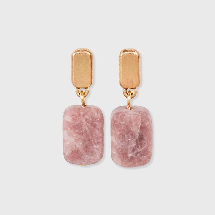 Semi-precious Lepidolite Drop Earrings - Universal Thread Pink