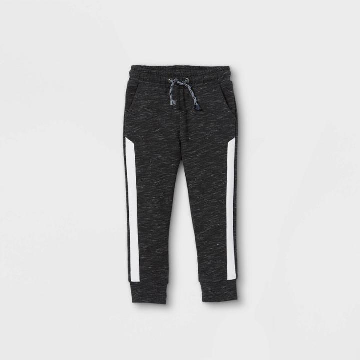 Toddler Boys' Athletic Striped Knit Pull-on Jogger Pants - Cat & Jack Black