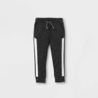 Toddler Boys' Athletic Striped Knit Pull-on Jogger Pants - Cat & Jack Black