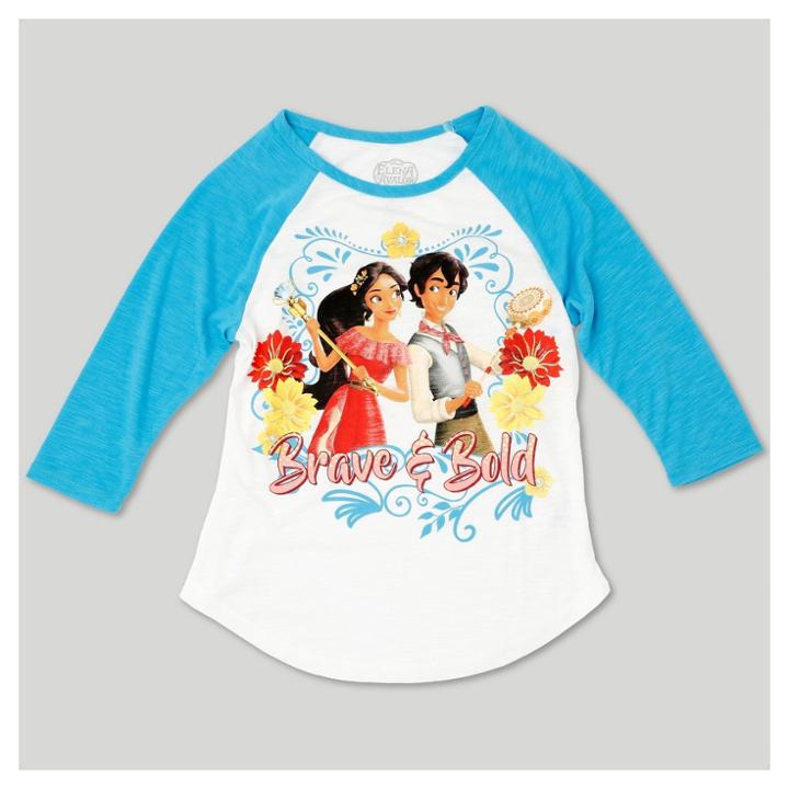 Girls' Disney Elena Of Avalor 3/4 Sleeve Raglan T-shirt - Ivory