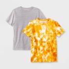Boys' 2pk Favorite Short Sleeve T-shirt - Cat & Jack Light Gray/yellow