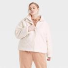 Women's Plus Size Quilted Sherpa Jacket - Universal Thread Light Off-white