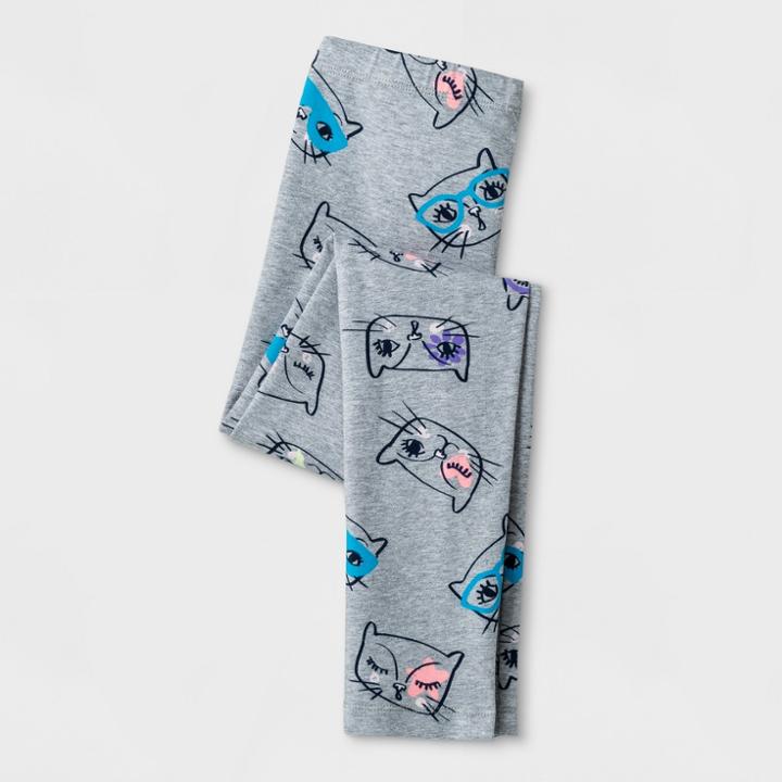 Girls' Cats Favorite Leggings - Cat & Jack Heather Gray
