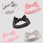 Hudson Baby Girls' 5pk Headbands - Pink/black
