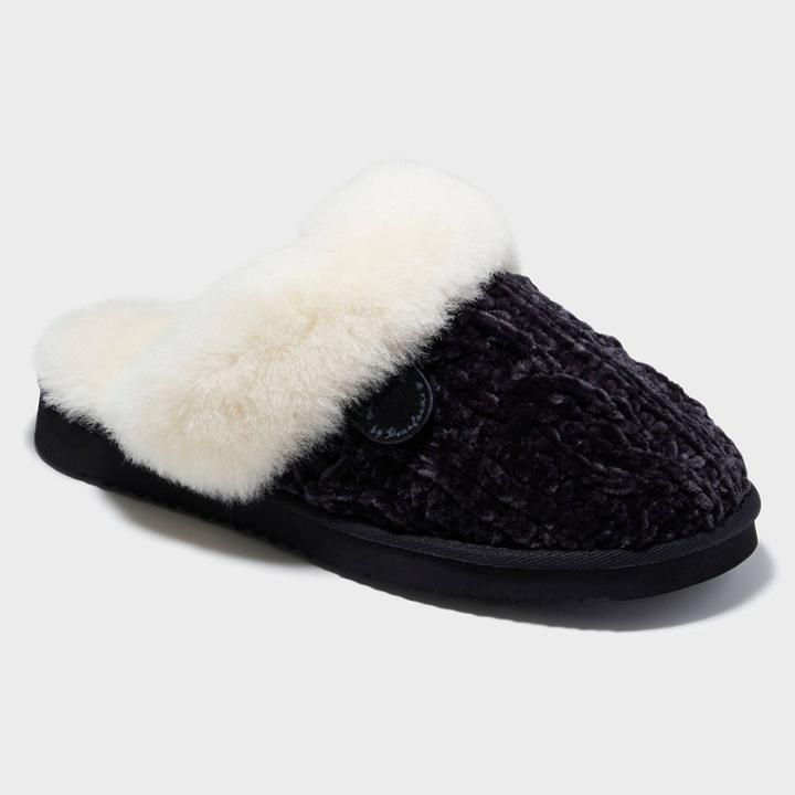 Women's Dluxe By Dearfoams Sydney Loafer Slippers - Black