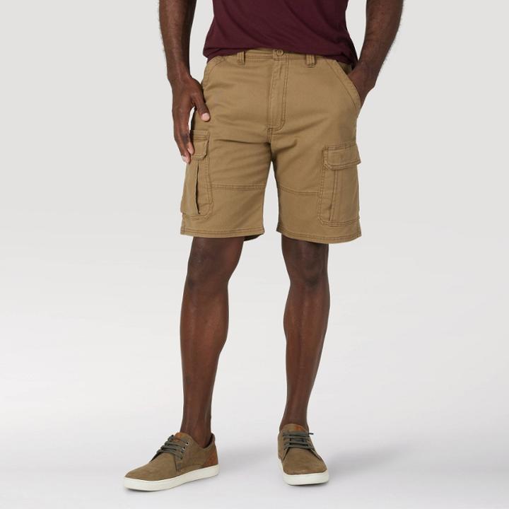 Wrangler Men's 10 Relaxed Fit Flex Cargo Shorts - Brown