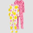 Baby Girls' 2pk Flamingo/sun Footed Pajama - Just One You Made By Carter's Pink