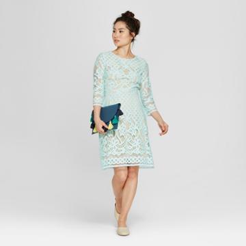 Women's 3/4 Sleeve Lace Shift Dress - Melonie T - Green