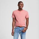 Men's Standard Fit Short Sleeve Henley Shirt - Goodfellow & Co Cherry Tomato
