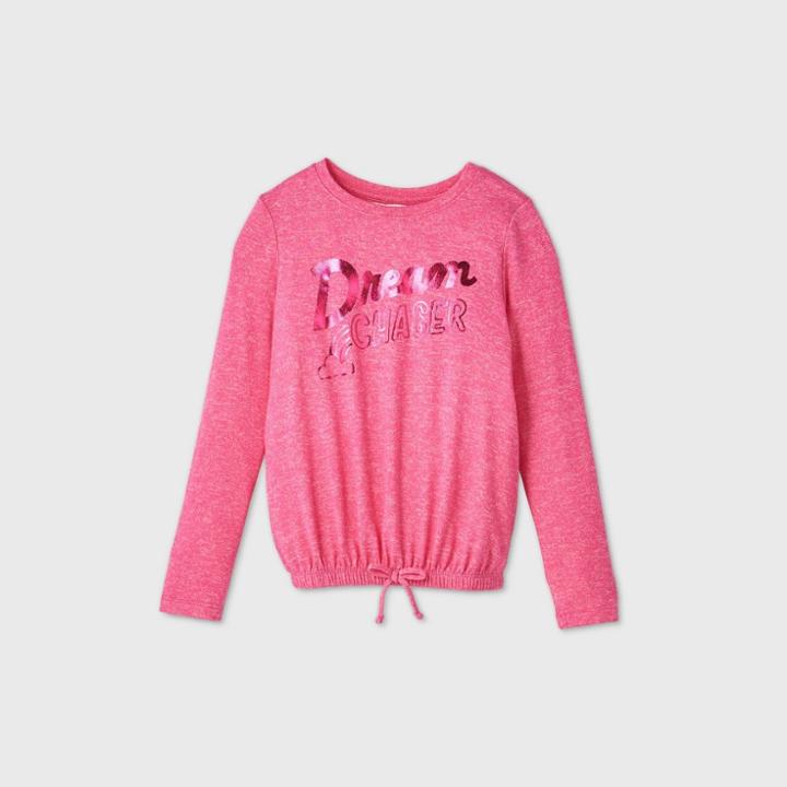 Girls' Long Sleeve 'dream Chaser' Cozy Pullover - Cat & Jack Pink