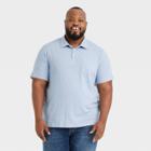 Men's Tall Standard Fit Short Sleeve Collared Polo T-shirt - Goodfellow & Co Foggy Blue