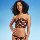 Women's Longline Bandeau Bikini Top - Shade & Shore Black Animal Print
