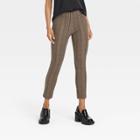 Women's High-rise Slim Fit Bi-stretch Ankle Pants - A New Day Brown