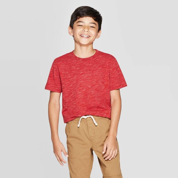 Petiteboys' Short Sleeve T-shirt - Cat & Jack Red S, Boy's,