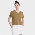 Women's Seamless Boxy Cropped Short Sleeve T-shirt - All In Motion Light Olive Xs,