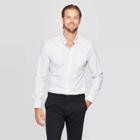 Men's Printed Slim Fit Long Sleeve Button-down Shirt - Goodfellow & Co White