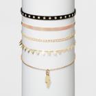 Lightning Charm And Chain Choker Necklace Set 5ct - Wild Fable Gold