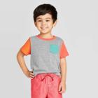 Petitetoddler Boys' Short Sleeve Colorblock Pocket T-shirt - Cat & Jack Gray 12m, Toddler Boy's