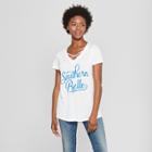 Petitewomen's Short Sleeve Southern Belle Graphic T-shirt - Awake White