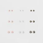 Target Nine Pack With Graduated Tri Tone Simulated Pearl Earring Set,