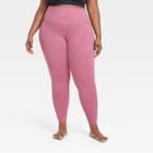 Women's Plus Size Flex Ribbed High-rise 7/8 Leggings - All In Motion Rose Pink