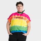 Ph By The Phluid Project Pride Gender Inclusive Adult Extended Size 'proud' Tie-dye Short Sleeve Graphic T-shirt - Ph By The Plhuid Project
