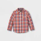 Oshkosh B'gosh Toddler Boys' Plaid Long Sleeve Button-down Shirt - Maroon