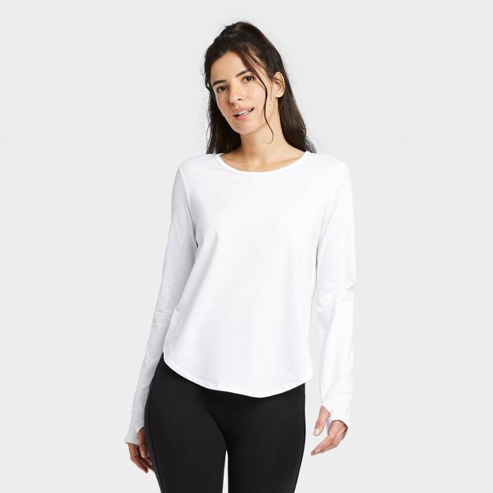 Women's Long Sleeve Essential T-shirt - All In Motion True White