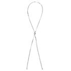 Distributed By Target Adjustable Lariat Diamond Cut Oval Bead Chain In Sterling Silver -gray