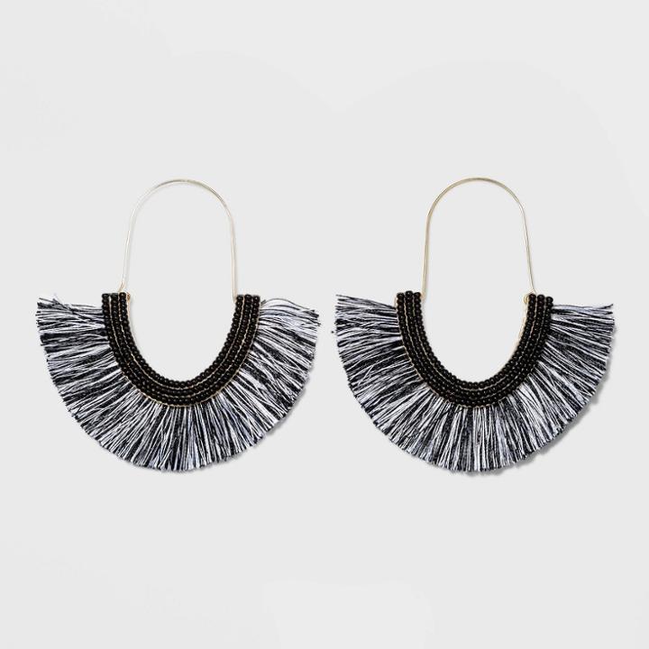 Sugarfix By Baublebar Festive Fringe Earrings - Black/white, Women's